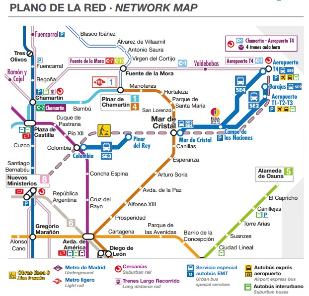Cierre Línea 8 Metro Madrid