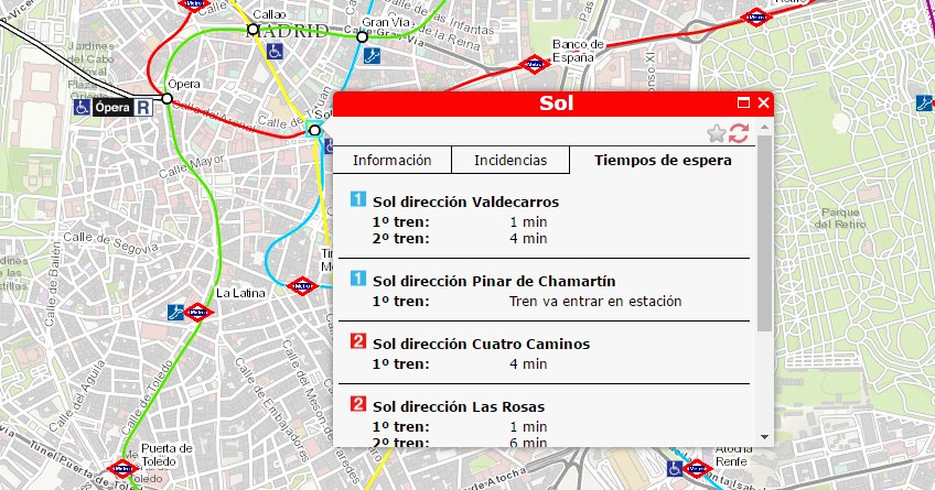 sabio a tiempo Abuelo Tiempo de espera Metro Madrid: aplicación y página web
