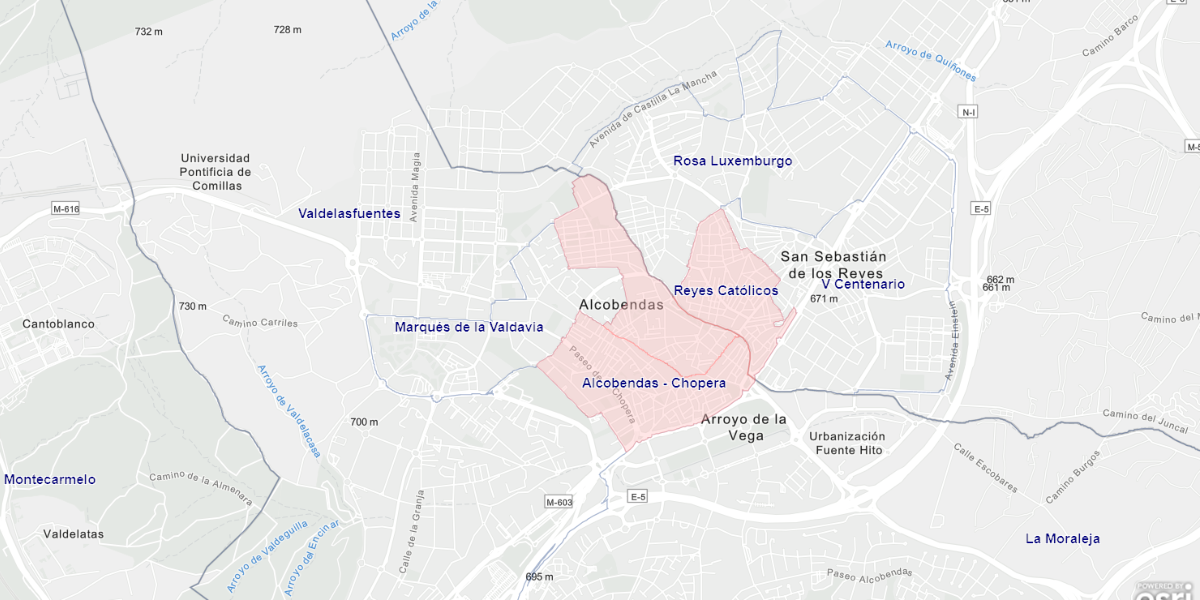 zonas confinadas en alcobendas | mapa | calles